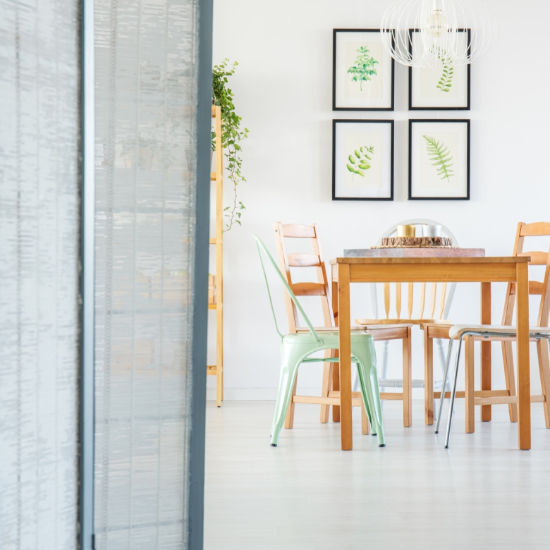 room divider in cozy apartment