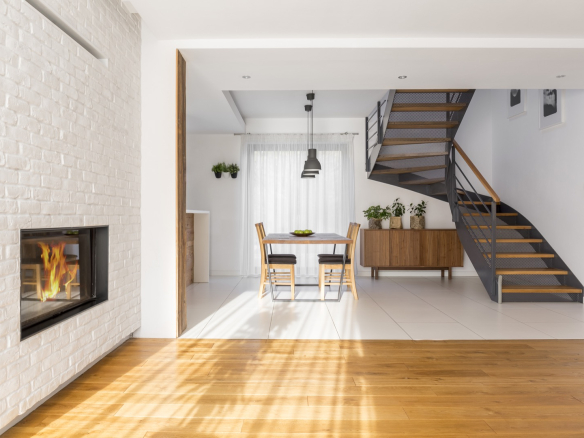 modern apartment with staircase