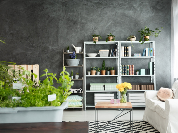 grey and white interior