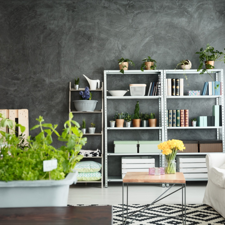 grey and white interior